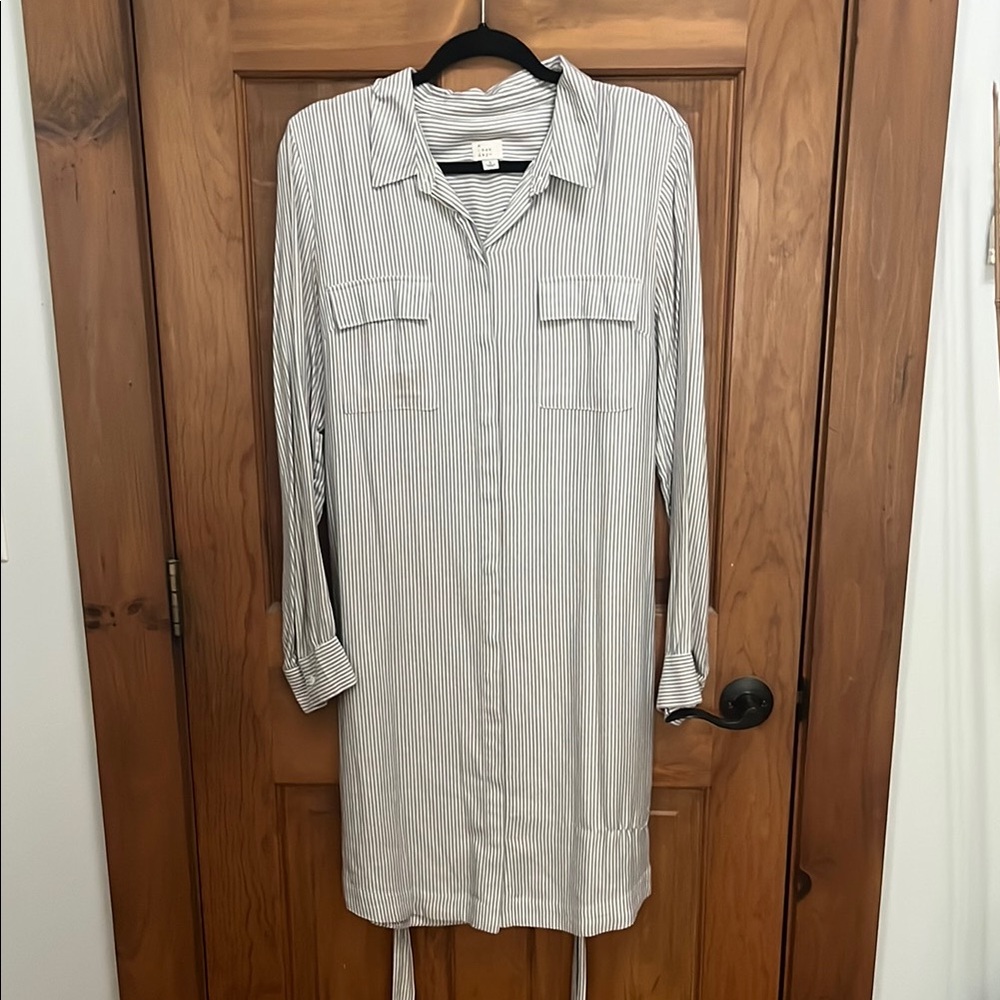 a new day White Long Sleeve Notched Collar Dress